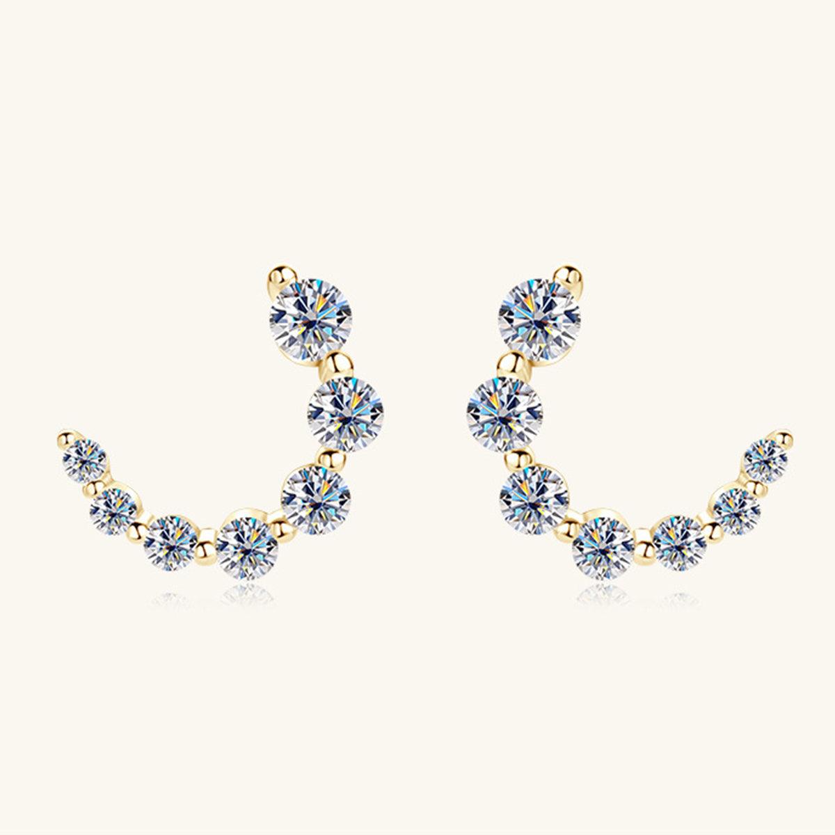 925 Sterling Silver Inlaid Moissanite Stud Earrings Carauana Store