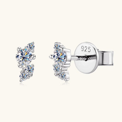 925 Sterling Silver Moissanite Stud Earrings Carauana Store