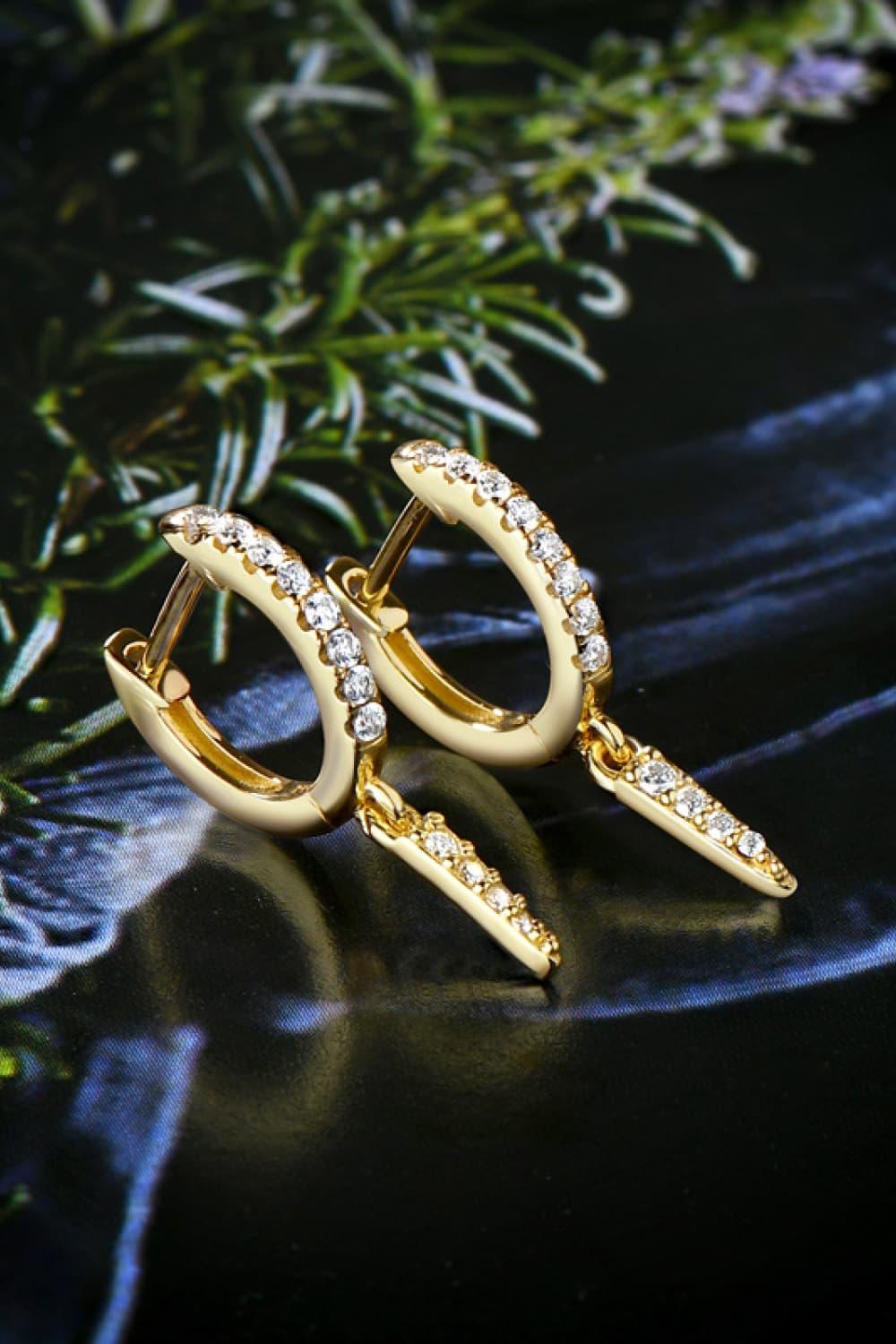 Moissanite 925 Sterling Silver Huggie Drop Earrings Carauana Store