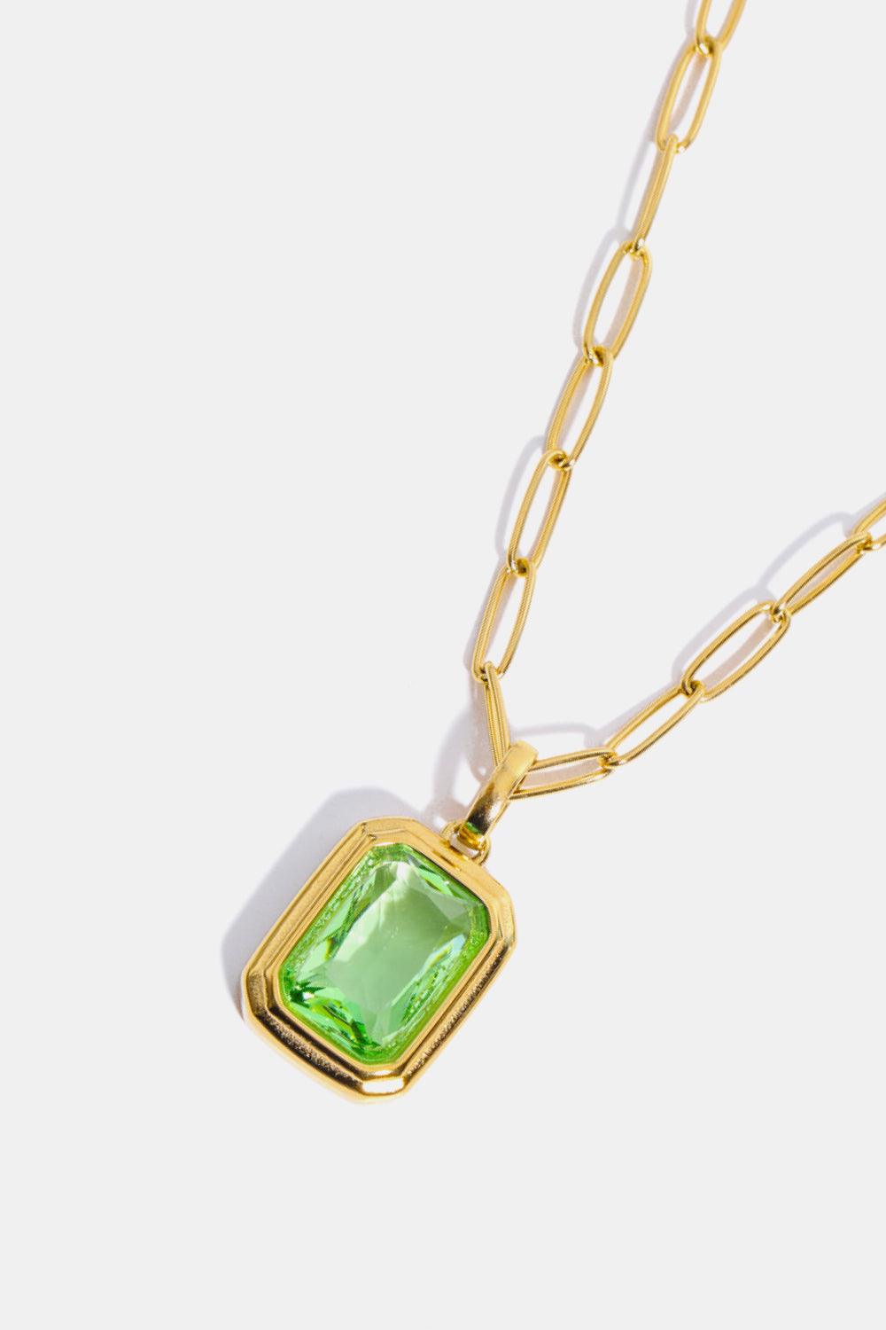 Zircon 18K Gold-Plated Geometrical Shape Pendant Necklace Carauana Store