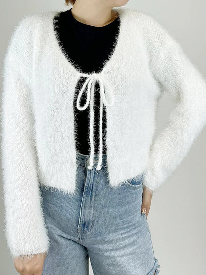 Tied Open Front Dropped Shoulder Cardigan Carauana Store