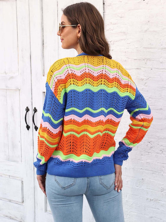 Open Front Openwork Cardigan Carauana Store