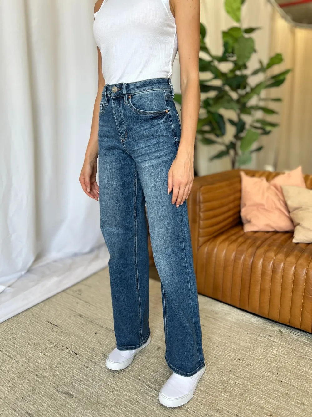 RFM Full Size High Rise Tummy Control Wide Leg Jeans Carauana Store
