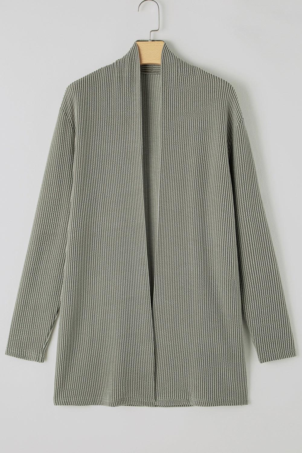 Textured Open Front Long Sleeve Cover Up Carauana Store