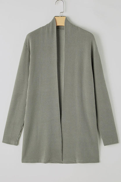 Textured Open Front Long Sleeve Cover Up Carauana Store
