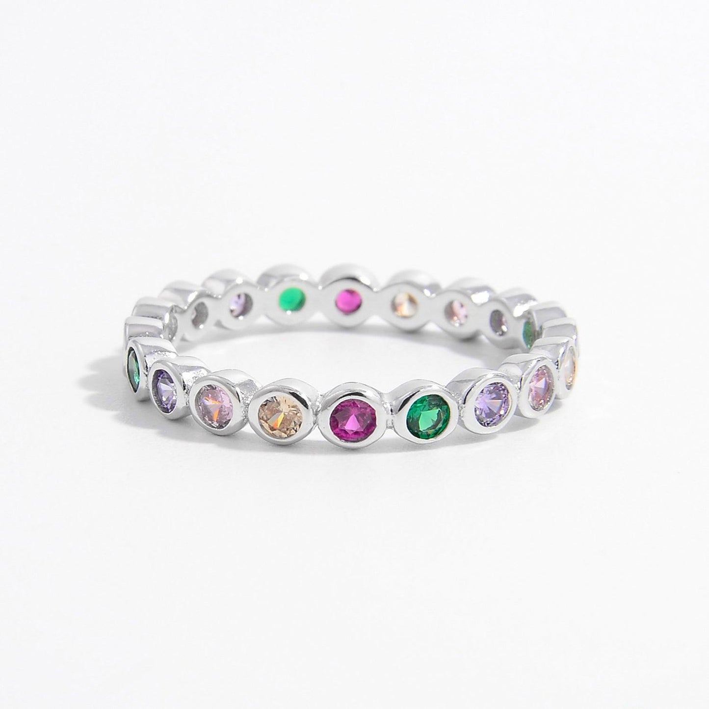 925 Sterling Silver Contrast Zircon Ring Carauana Store