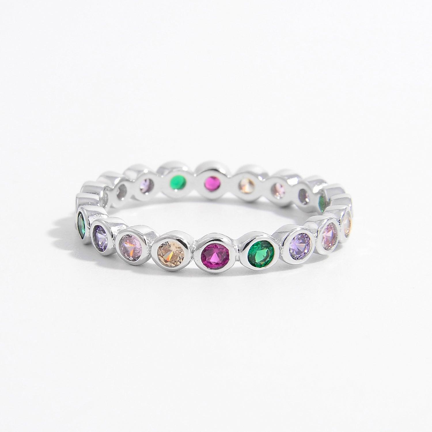 925 Sterling Silver Contrast Zircon Ring Carauana Store