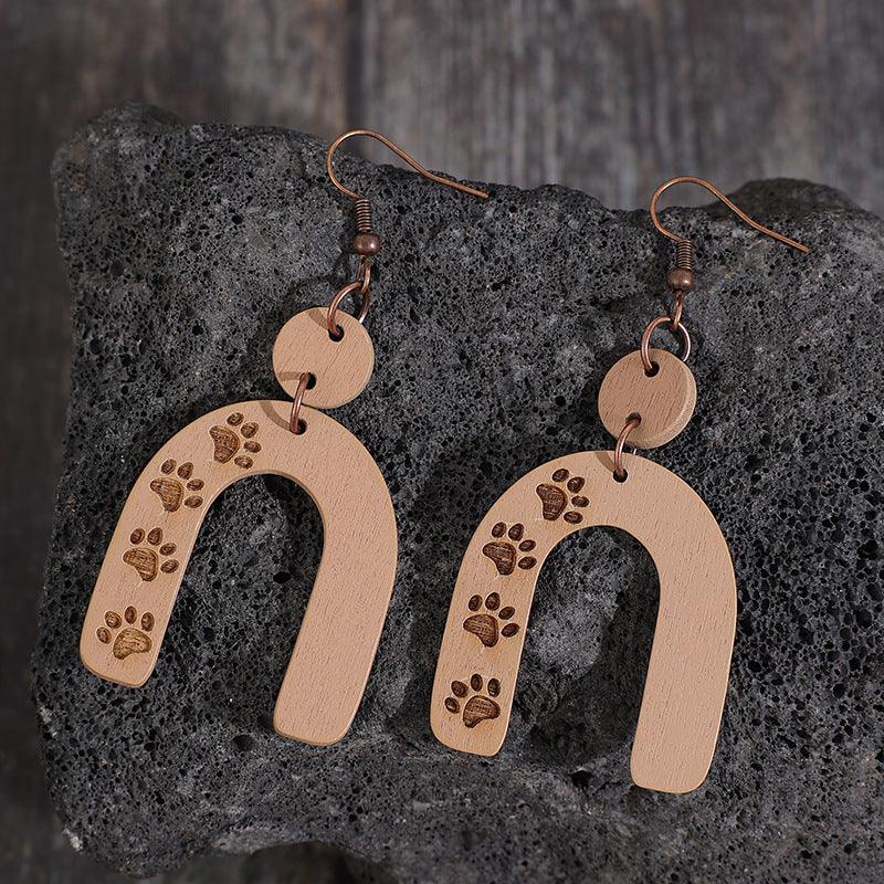 Geometric Shape Wooden Earrings Carauana Store