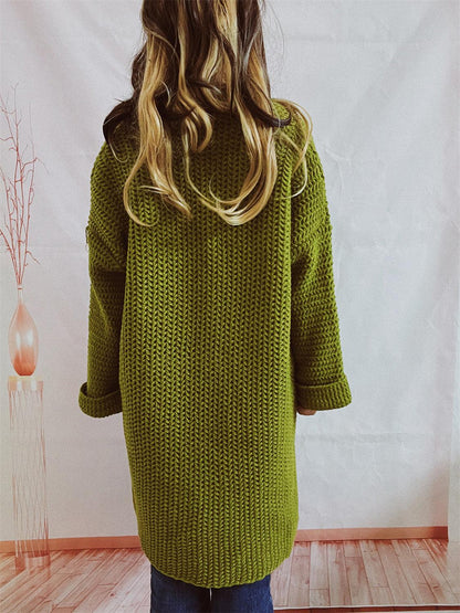 Open Front Long Sleeve Cardigan with Pockets Carauana Store