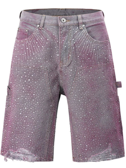 Men's Rhinestone Shorts with Pockets Carauana Store