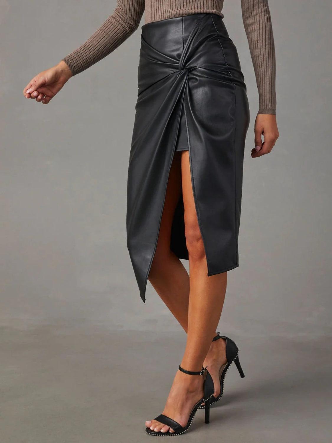 Twist Detail High Waist Skirt Carauana Store