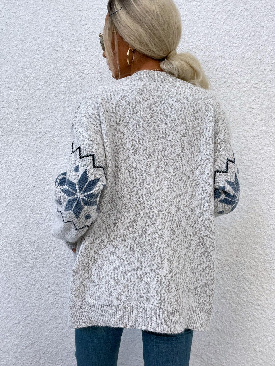 Heathered Pocketed Button Up Cardigan Carauana Store