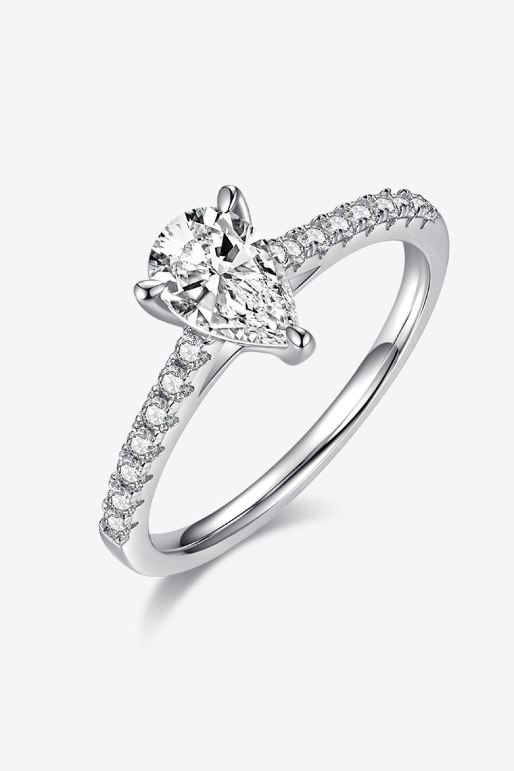 1 Carat Moissanite 925 Sterling Silver Side Stone Ring Carauana Store
