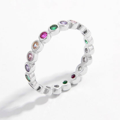 925 Sterling Silver Contrast Zircon Ring Carauana Store
