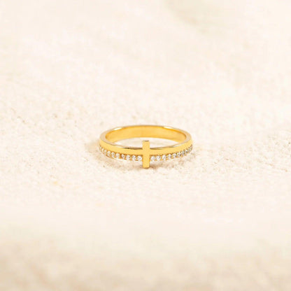 Zircon 925 Sterling Silver Cross Ring Carauana Store