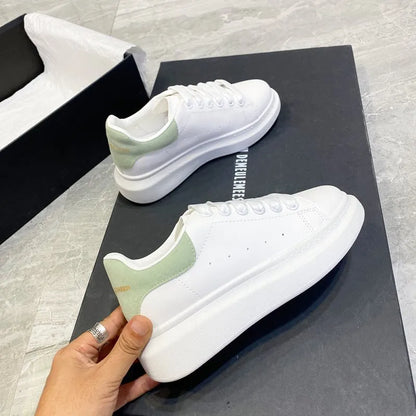 PU Leather Lace Up Round Toe Platform Sneakers Carauana Store