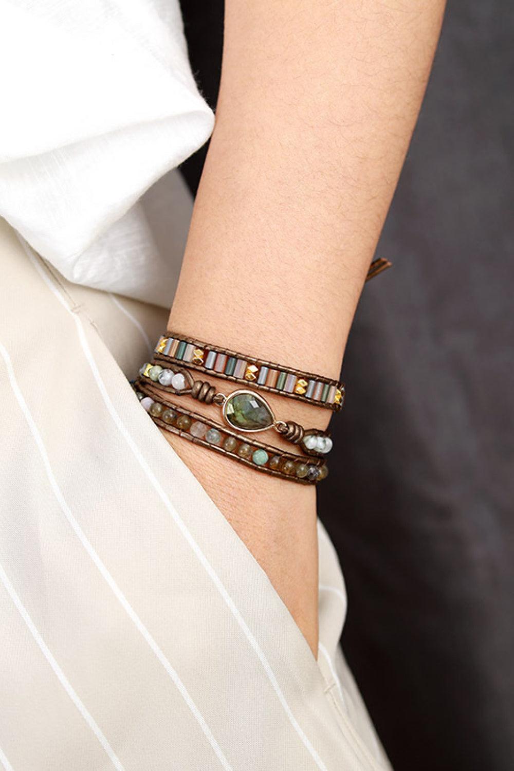 Handmade Triple Layer Beaded Bracelet Carauana Store