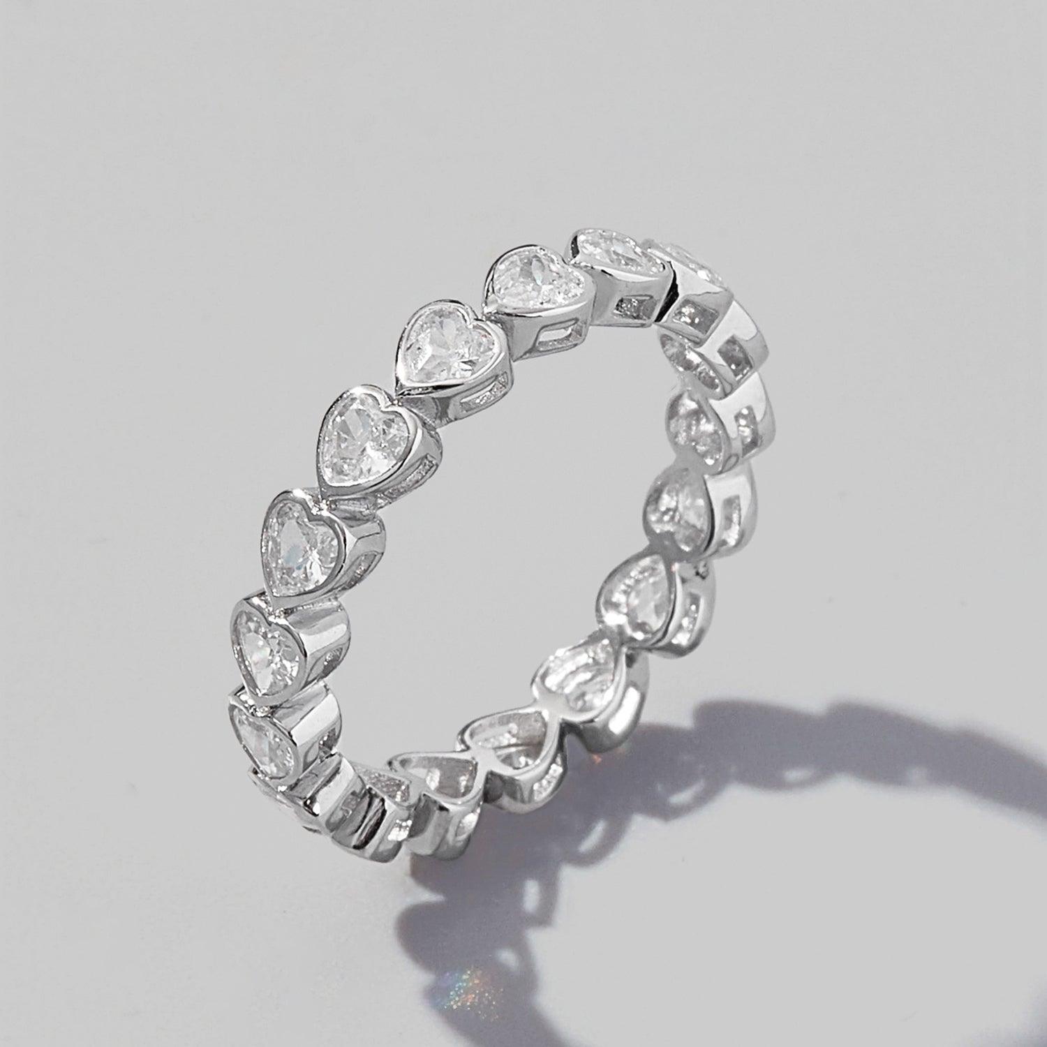 925 Sterling Silver Zircon Heart Ring Carauana Store