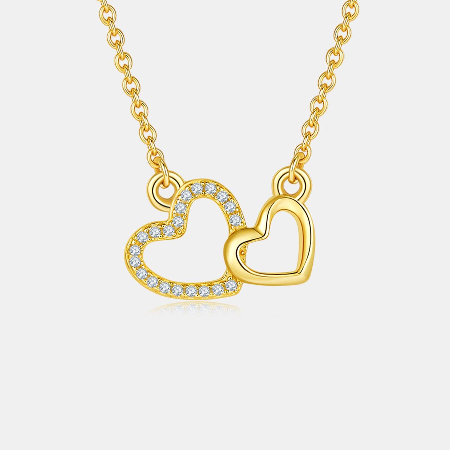 Moissanite 925 Sterling Silver Heart Necklace Carauana Store
