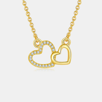 Moissanite 925 Sterling Silver Heart Necklace Carauana Store