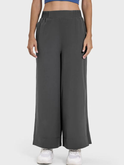 Millennia Slit Wide Leg Active Pants Carauana Store
