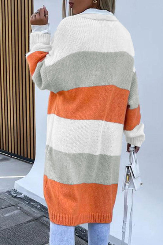 Color Block Open Front Duster Cardigan Carauana Store