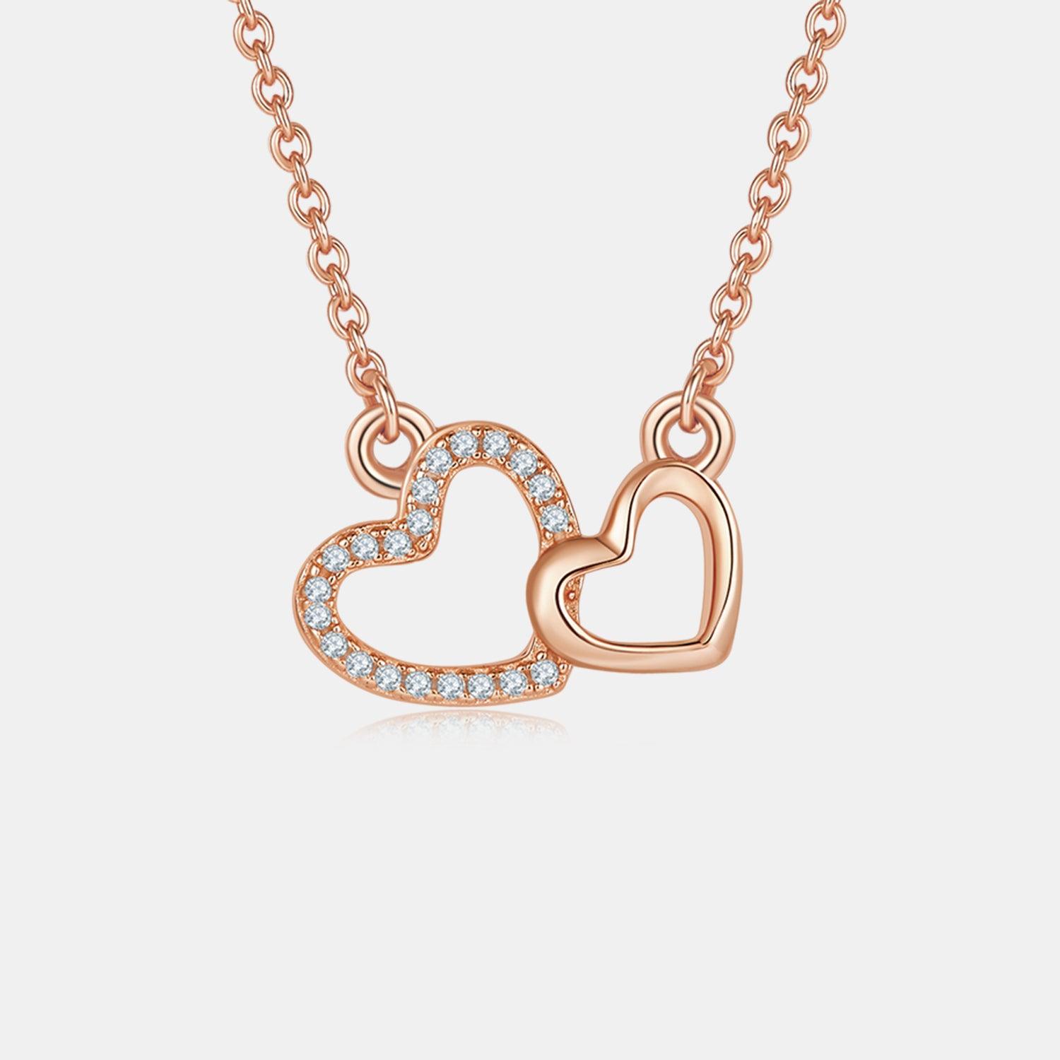 Moissanite 925 Sterling Silver Heart Necklace Carauana Store