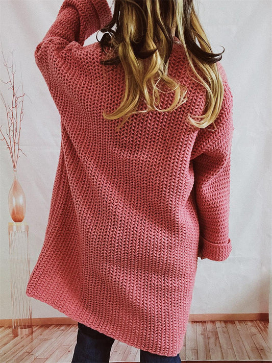Open Front Long Sleeve Cardigan with Pockets Carauana Store