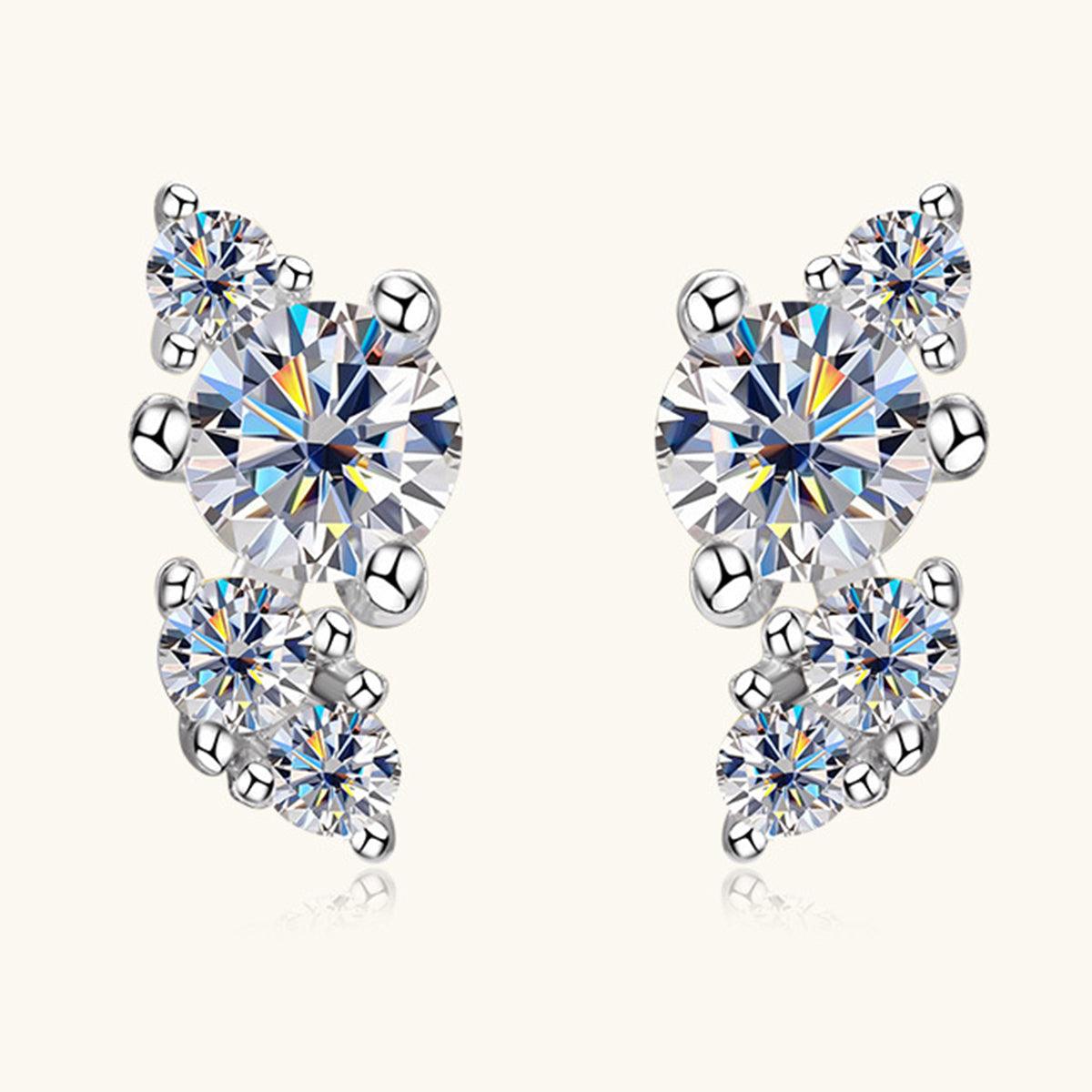 925 Sterling Silver Moissanite Stud Earrings Carauana Store