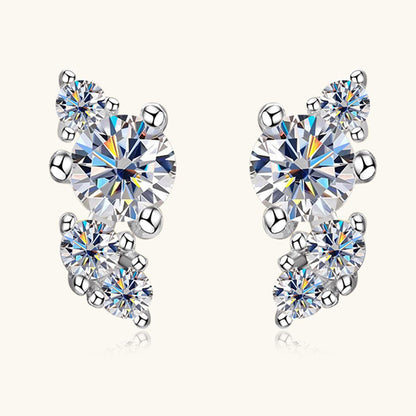 925 Sterling Silver Moissanite Stud Earrings Carauana Store
