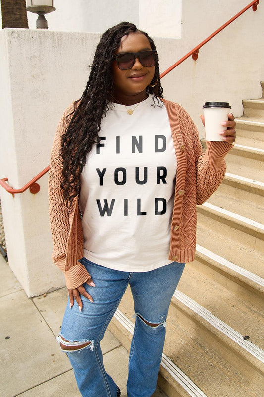 Simply Love Full Size FIND YOUR WILD Short Sleeve T-Shirt Carauana Store