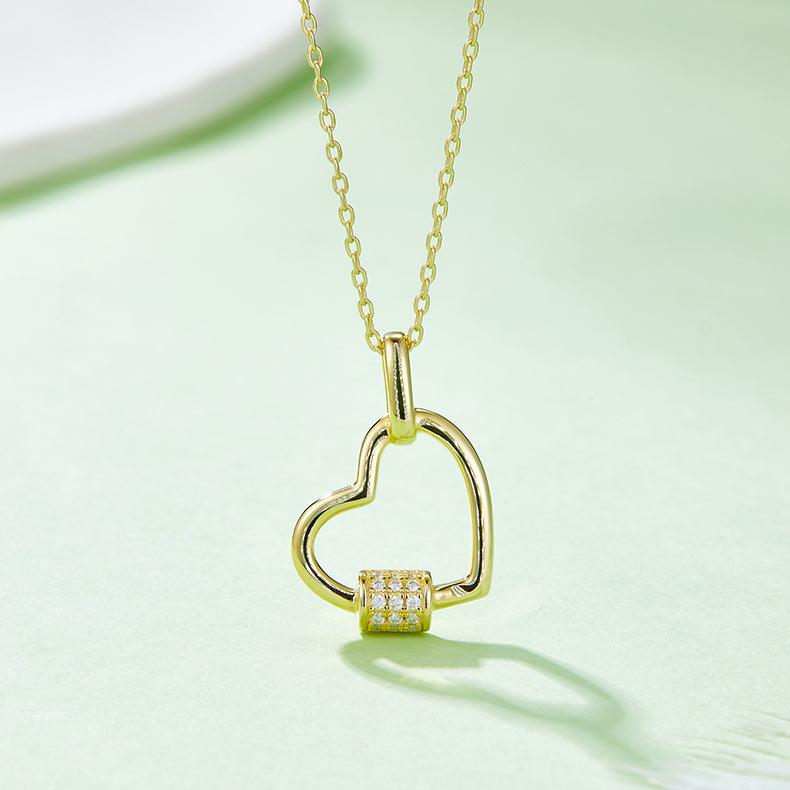 Moissanite 925 Sterling Silver Heart Shape Necklace Carauana Store