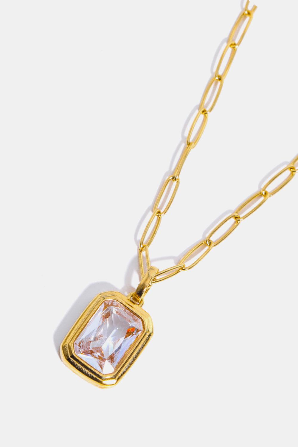 Zircon 18K Gold-Plated Geometrical Shape Pendant Necklace Carauana Store