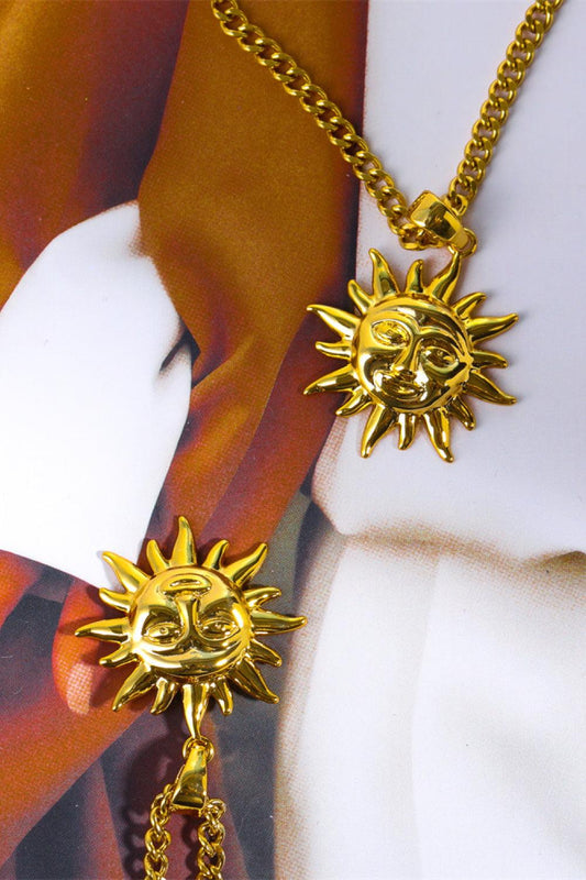 Sun Pendant Copper Necklace Carauana Store