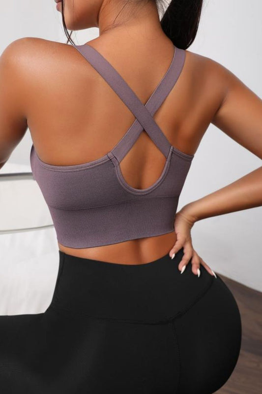 Scoop Neck Long Active Bra Carauana Store