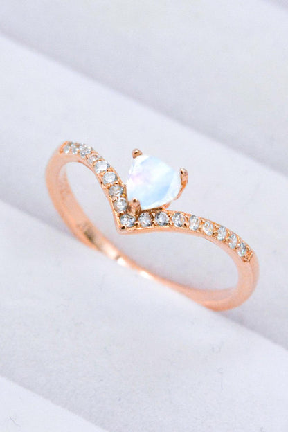 Moonstone Heart-Shaped Ring Carauana Store
