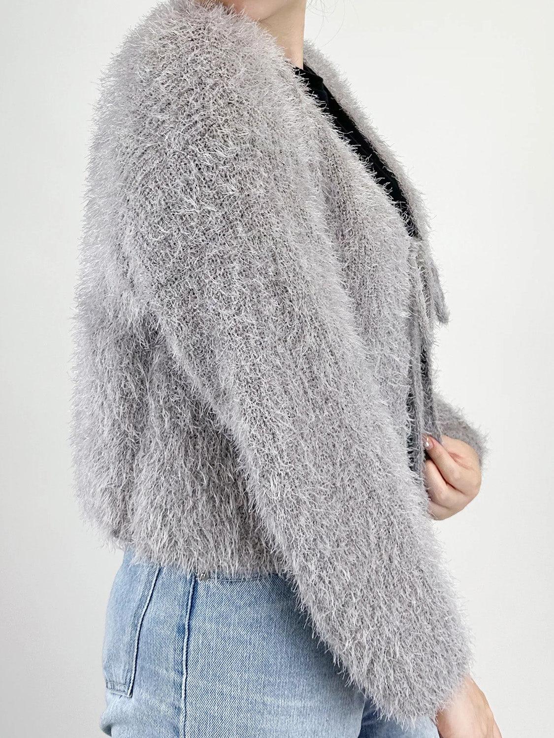 Tied Open Front Dropped Shoulder Cardigan Carauana Store