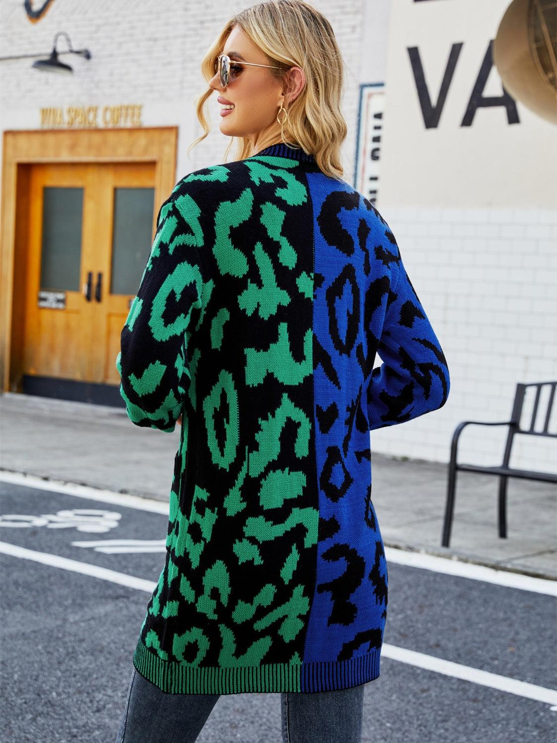 Angel Wings Leopard Button Down Longline Cardigan Carauana Store