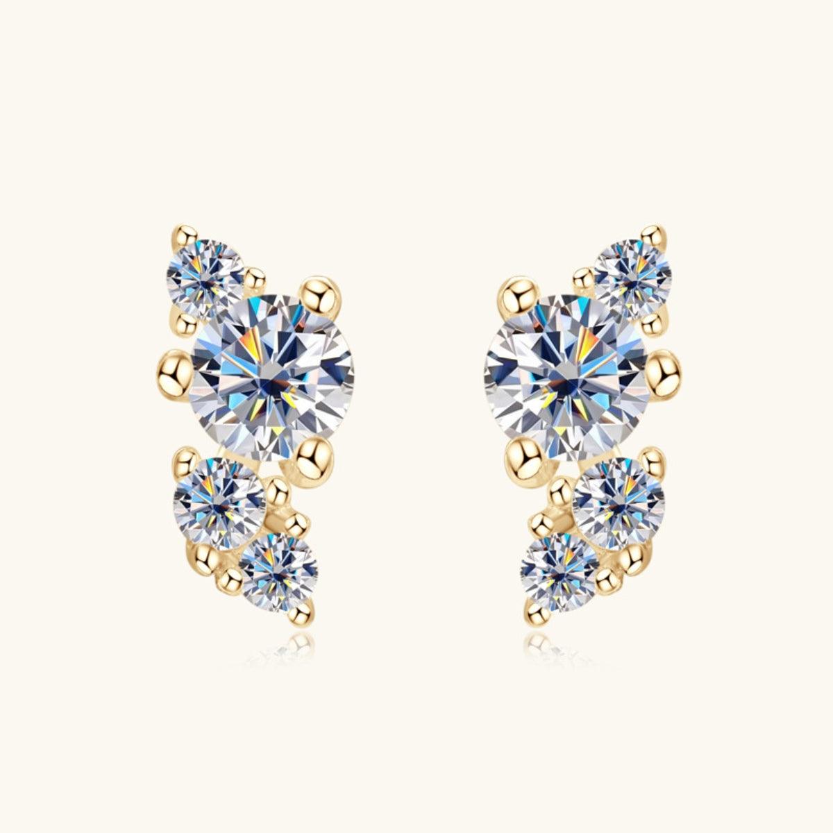 925 Sterling Silver Moissanite Stud Earrings Carauana Store