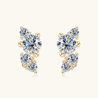 925 Sterling Silver Moissanite Stud Earrings Carauana Store