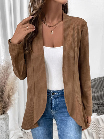 Open Front Long Sleeve Cardigan Carauana Store