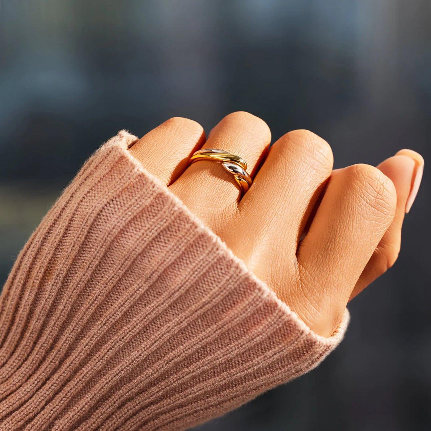 925 Sterling Silver Twisted Open Ring Carauana Store