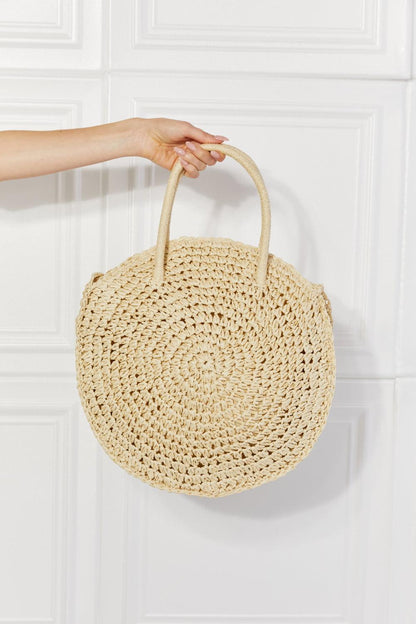 Justin Taylor Beach Date Straw Rattan Handbag in Ivory Carauana Store