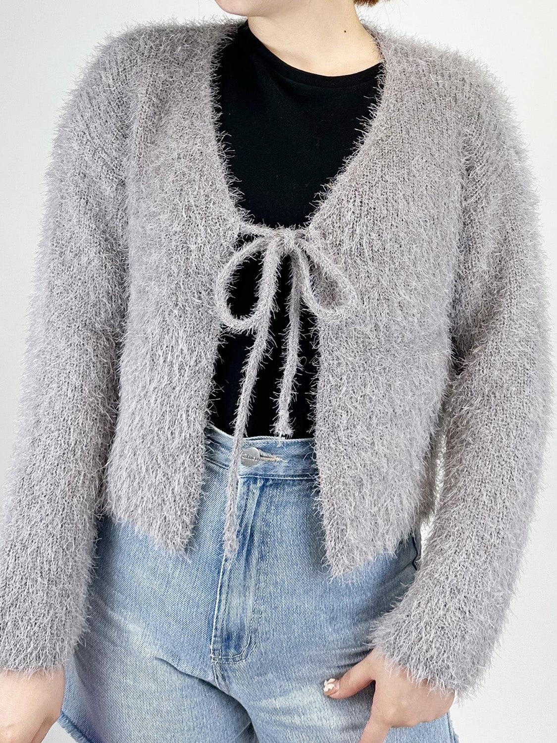 Tied Open Front Dropped Shoulder Cardigan Carauana Store