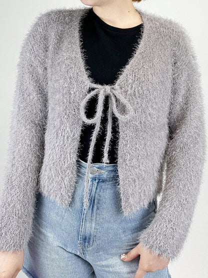 Tied Open Front Dropped Shoulder Cardigan Carauana Store