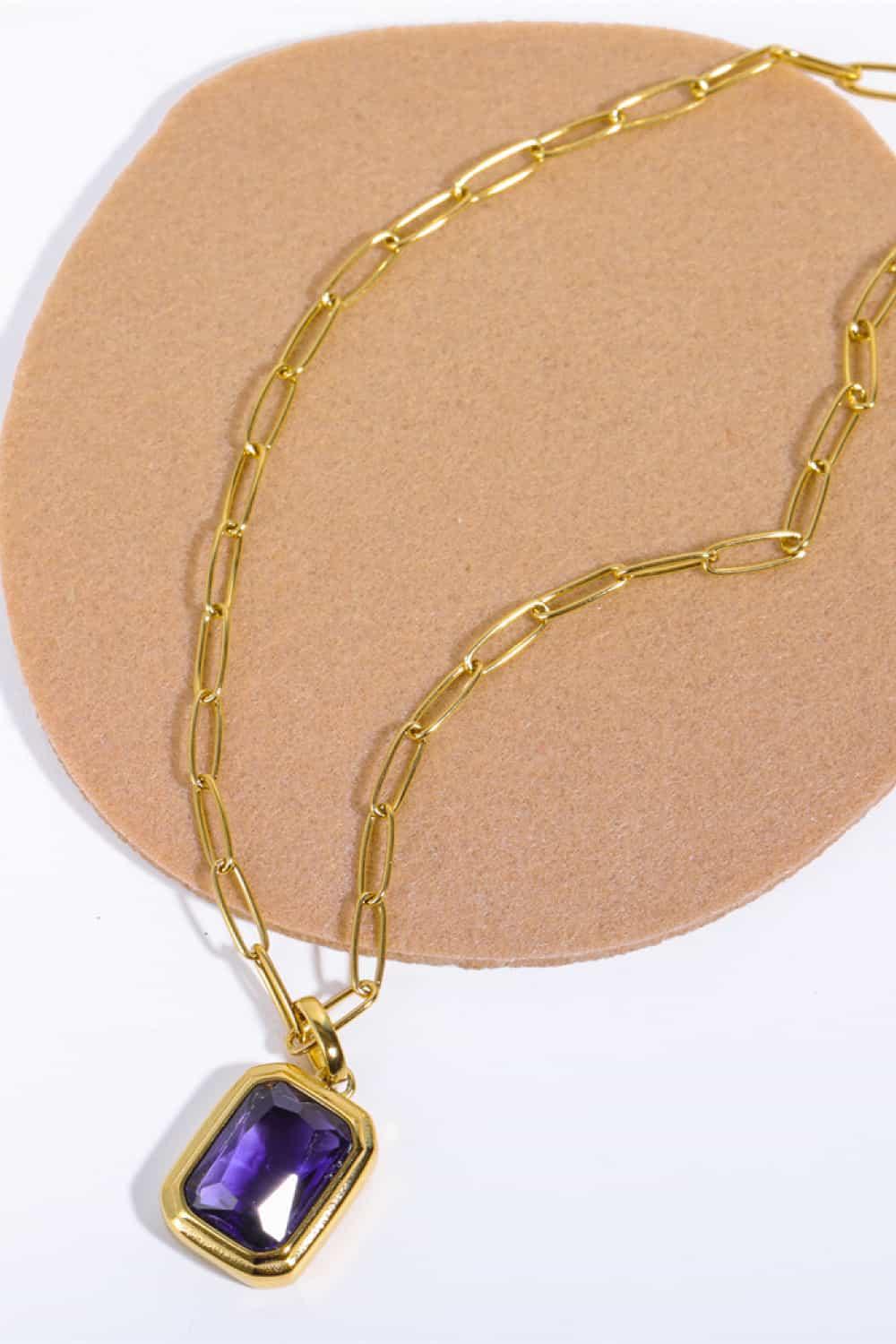Zircon 18K Gold-Plated Geometrical Shape Pendant Necklace Carauana Store