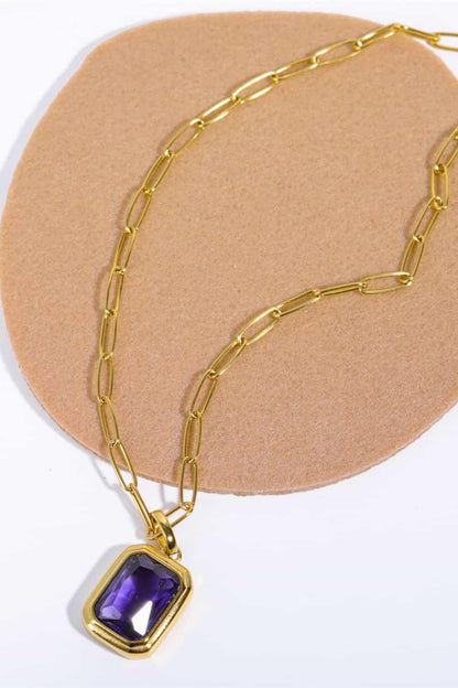 Zircon 18K Gold-Plated Geometrical Shape Pendant Necklace Carauana Store