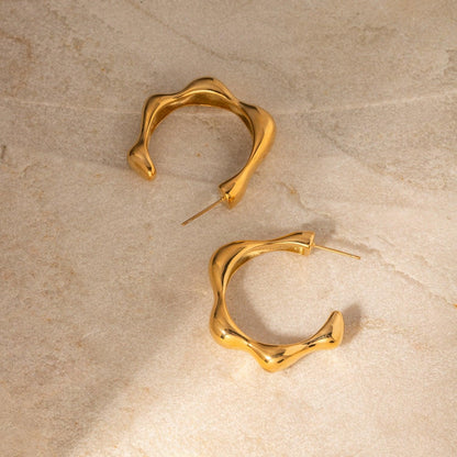 Stainless Steel C-Hoop Earrings Carauana Store