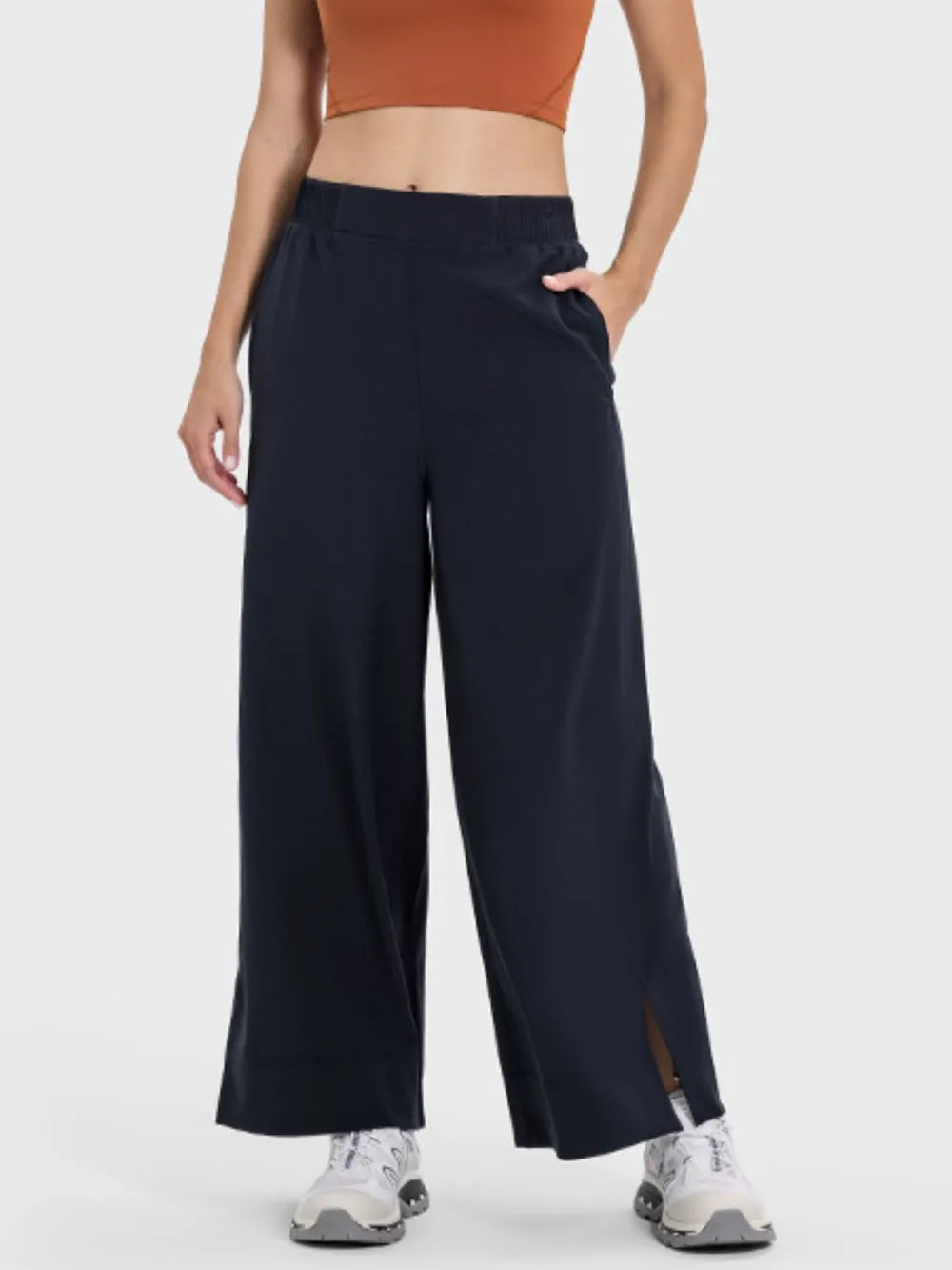 Millennia Slit Wide Leg Active Pants Carauana Store