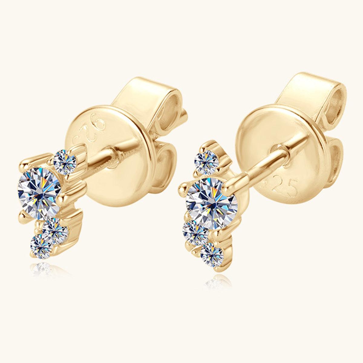 925 Sterling Silver Moissanite Stud Earrings Carauana Store
